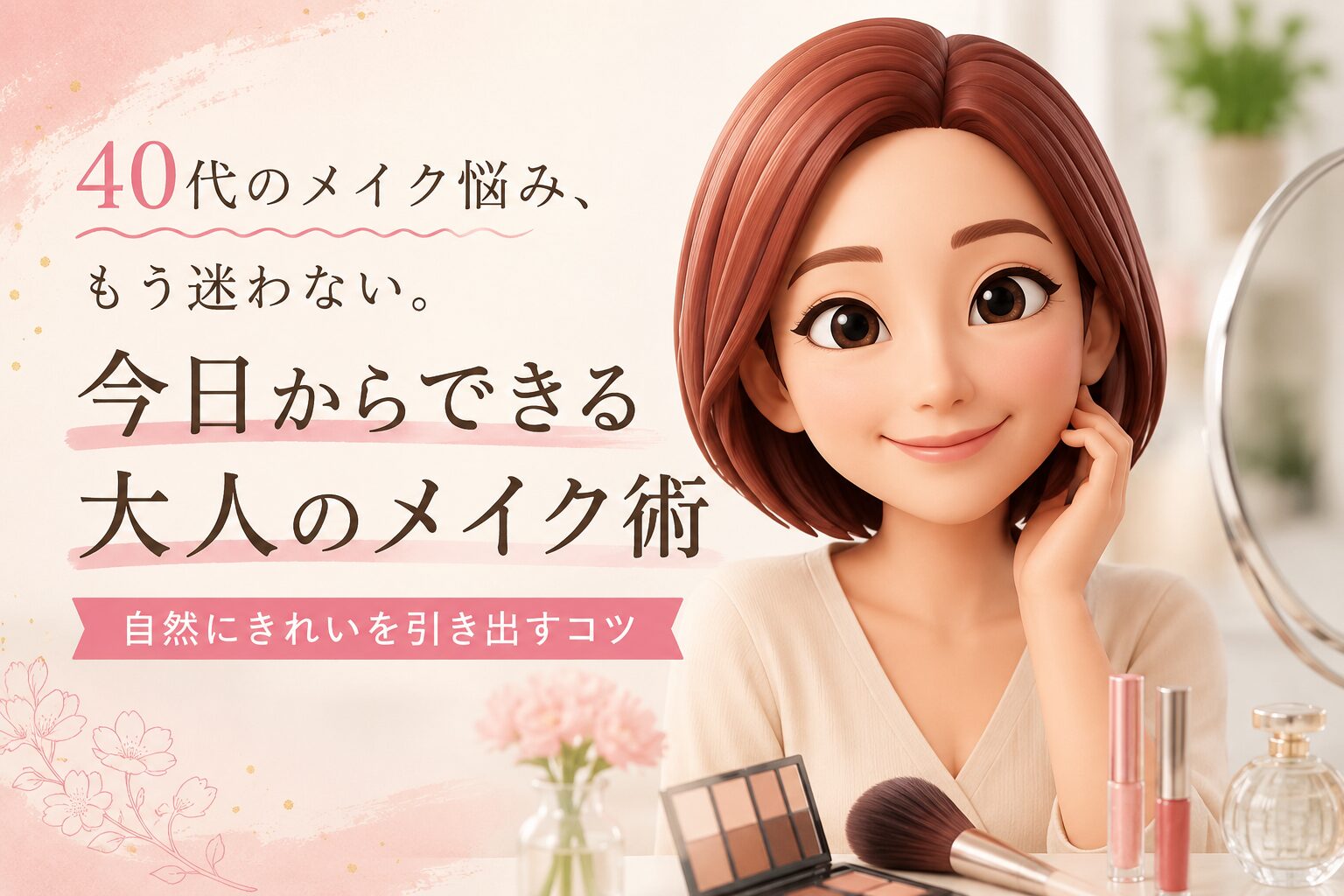 大人メイク術について書いたブログ記事のアイキャッチ画像