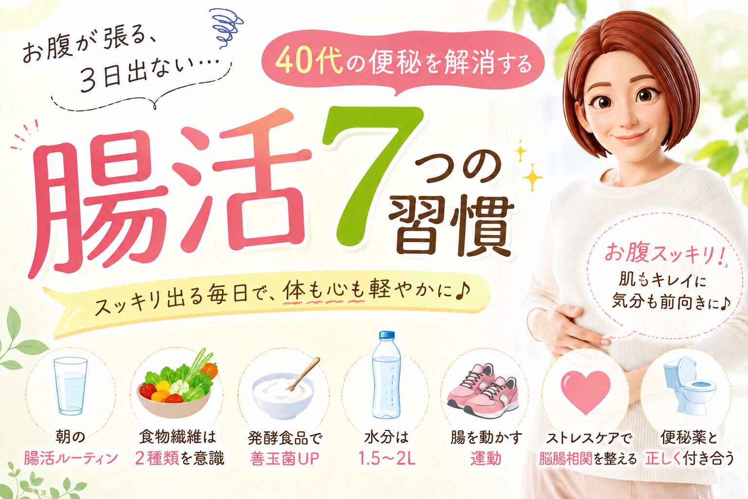 腸活７つの習慣を紹介するブログ記事のアイキャッチ画像