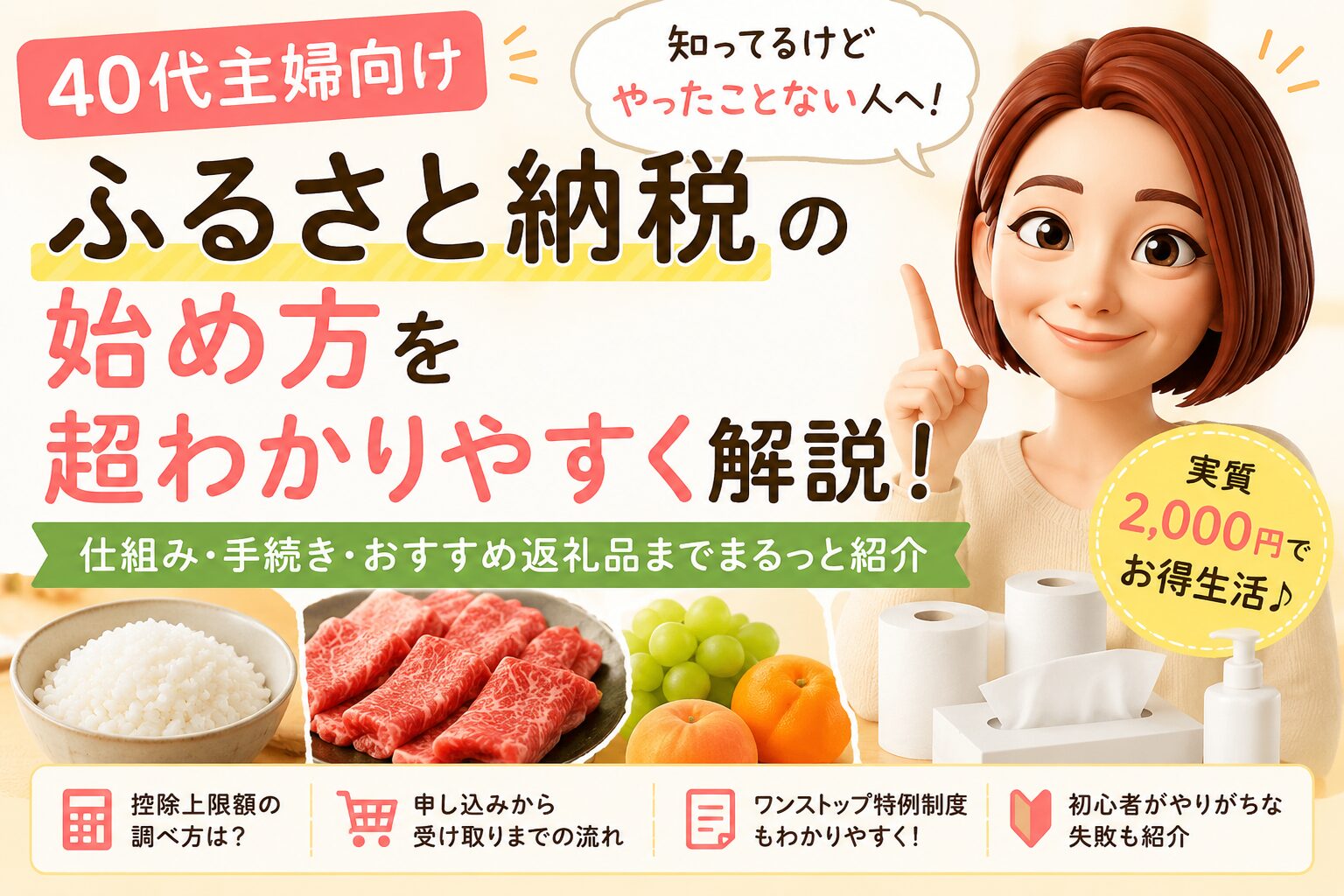 ふるさと納税の始め方を超わかりやすく解説するブログ記事のアイキャッチ画像