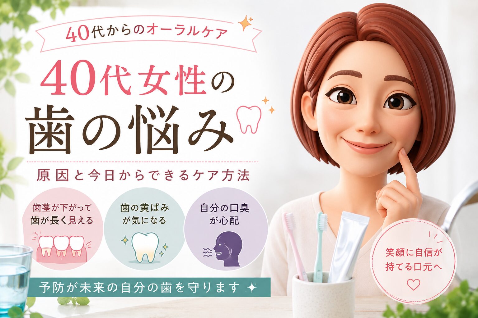 40代の歯の悩みについてかいたブログ記事のアイキャッチ画像